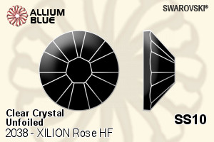 施華洛世奇XILION施亮Rose 熨底平底石 (2038) SS10 - 透明白色 無水銀底