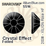 Swarovski XILION Rose Flat Back Hotfix (2038) SS16 - Crystal Effect With Silver Foiling