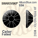 スワロフスキー XILION Rose ラインストーン ホットフィックス (2038) SS10 - カラー（ハーフ　コーティング） 裏面シルバーフォイル