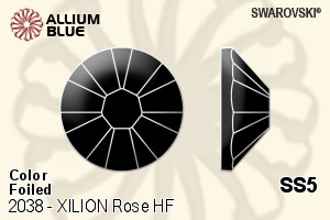 Swarovski XILION Rose Flat Back Hotfix (2038) SS5 - Color With Silver Foiling