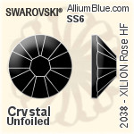 施华洛世奇 XILION 施亮 玫瑰 熨底平底石 (2038) SS16 - 颜色（半涂层） 银色水银底