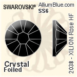 スワロフスキー Rose ラインストーン ホットフィックス (2000) SS3 - クリスタル エフェクト 裏面シルバーフォイル