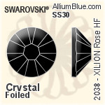 スワロフスキー XILION Rose ラインストーン ホットフィックス (2038) SS34 - カラー（ハーフ　コーティング） 裏面シルバーフォイル