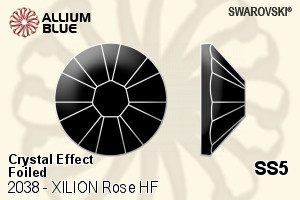 Swarovski XILION Rose Flat Back Hotfix (2038) SS5 - Crystal Effect With Silver Foiling