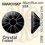 施華洛世奇XILION施亮Rose 進化版 平底石 (2058) SS9 - 透明白色 白金水銀底