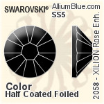 スワロフスキー XILION Rose Enhanced ラインストーン (2058) SS5 - カラー（ハーフ　コーティング） 裏面プラチナフォイル