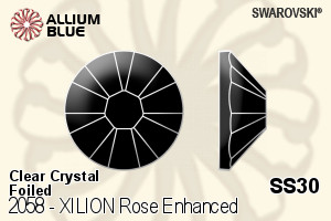 Swarovski XILION Rose Enhanced Flat Back No-Hotfix (2058) SS30 - Clear Crystal With Platinum Foiling