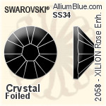 施华洛世奇 XILION 施亮 玫瑰 进化版 平底石 (2058) SS34 - 透明白色 白金水银底