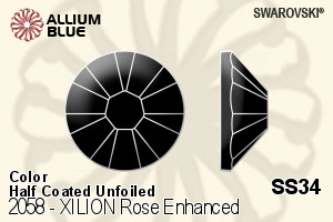 Swarovski XILION Rose Enhanced Flat Back No-Hotfix (2058) SS34 - Color (Half Coated) Unfoiled