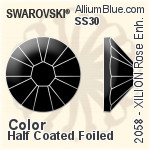 施华洛世奇 XILION 施亮 玫瑰 进化版 平底石 (2058) SS30 - 颜色（半涂层） 白金水银底