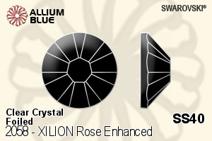 Swarovski XILION Rose Enhanced Flat Back No-Hotfix (2058) SS40 - Clear Crystal With Platinum Foiling
