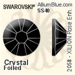Swarovski XILION Rose Enhanced Flat Back No-Hotfix (2058) SS40 - Clear Crystal With Platinum Foiling