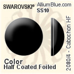 施华洛世奇 圆拱形 熨底平底石 (2080/4) SS10 - 颜色（半涂层） 铝质水银底