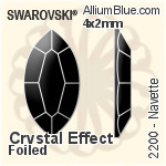 施华洛世奇 心形 平底石 (2808) 3.6mm - 白色（半涂层） 白金水银底