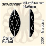 Swarovski Marquise Flat Back No-Hotfix (2201) 14x6mm - Clear Crystal With Platinum Foiling