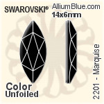 Swarovski Marquise Flat Back No-Hotfix (2201) 4x1.8mm - Clear Crystal With Platinum Foiling