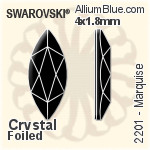 施华洛世奇 Diamond Shape 平底石 (2773) 5x3mm - 白色（半涂层） 白金水银底