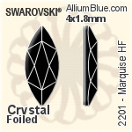 施華洛世奇 Marquise 熨底平底石 (2201) 8x3.5mm - 白色（半塗層） 鋁質水銀底