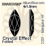 施華洛世奇 Marquise 熨底平底石 (2201) 8x3.5mm - 透明白色 鋁質水銀底
