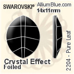 Swarovski Pure Leaf Flat Back No-Hotfix (2204) 6x4.8mm - Crystal Effect With Platinum Foiling