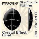 施華洛世奇 純潔樹葉 熨底平底石 (2204) 6x4.8mm - 顏色 鋁質水銀底