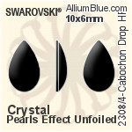 施华洛世奇 圆拱形 Drop 熨底平底石 (2308/4) 6x3.5mm - 水晶珍珠 无水银底