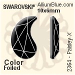 Swarovski Paisley X Flat Back No-Hotfix (2364) 14x8.5mm - Color With Platinum Foiling