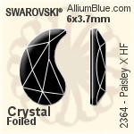 Swarovski Paisley X Flat Back Hotfix (2364) 14x8.5mm - Clear Crystal With Aluminum Foiling
