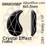 施華洛世奇 Paisley X 熨底平底石 (2364) 14x8.5mm - 透明白色 鋁質水銀底