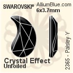 Swarovski Paisley Y Flat Back No-Hotfix (2365) 14x8.5mm - Crystal Effect Unfoiled
