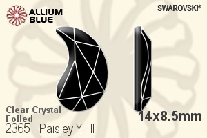 施华洛世奇 Paisley Y 熨底平底石 (2365) 14x8.5mm - 透明白色 铝质水银底
