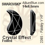 スワロフスキー Paisley Y ラインストーン ホットフィックス (2365) 10x6mm - クリスタル エフェクト 裏面アルミニウムフォイル