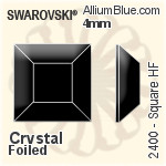 Swarovski Square Flat Back Hotfix (2400) 6mm - Color (Half Coated) With Aluminum Foiling