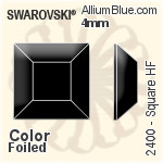 施華洛世奇 正方形 平底石 (2400) 4mm - 顏色（半塗層） 無水銀底