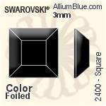 施華洛世奇 正方形 平底石 (2400) 3mm - 顏色 白金水銀底