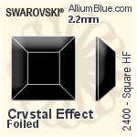 施華洛世奇 正方形 熨底平底石 (2400) 2.2mm - 白色（半塗層） 鋁質水銀底