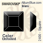 施华洛世奇 正方形 平底石 (2400) 4mm - 透明白色 白金水银底
