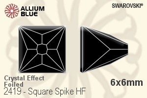 Swarovski Square Spike Flat Back Hotfix (2419) 6x6mm - Crystal Effect With Aluminum Foiling