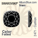 施華洛世奇 Cushion 平底石 (2471) 5mm - 顏色（半塗層） 白金水銀底