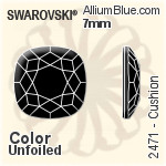 施華洛世奇 Cushion 平底石 (2471) 7mm - 顏色（半塗層） 白金水銀底