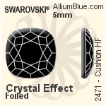 スワロフスキー Cushion ラインストーン ホットフィックス (2471) 7mm - クリスタル 裏面アルミニウムフォイル