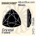 施華洛世奇 Trilliant 平底石 (2472) 10mm - 透明白色 白金水銀底
