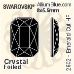 施華洛世奇 Emerald 切工 熨底平底石 (2602) 14x10mm - 白色（半塗層） 鋁質水銀底