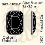 Swarovski Emerald Cut Flat Back No-Hotfix (2602) 3.7x2.5mm - Color Unfoiled