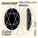 Swarovski Oval Flat Back No-Hotfix (2603) 8x6mm - Crystal Effect With Platinum Foiling