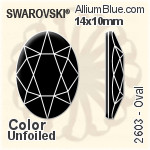 施華洛世奇 橢圓形 平底石 (2603) 14x10mm - 顏色 無水銀底