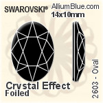 Swarovski Oval Flat Back No-Hotfix (2603) 14x10mm - Crystal Effect With Platinum Foiling