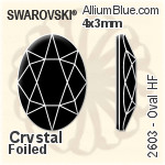 施華洛世奇 橢圓形 熨底平底石 (2603) 8x6mm - 白色（半塗層） 鋁質水銀底