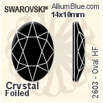 施華洛世奇 橢圓形 熨底平底石 (2603) 14x10mm - 顏色 鋁質水銀底