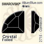 Swarovski Connector Flat Back No-Hotfix (2715) 4mm - Clear Crystal With Platinum Foiling
